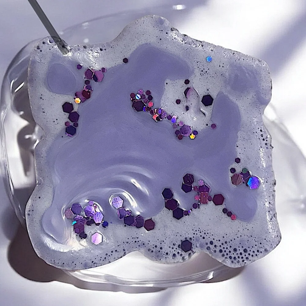 Vanilla handmade Soap 3x3in 6oz purple shea butter & coconut oil based